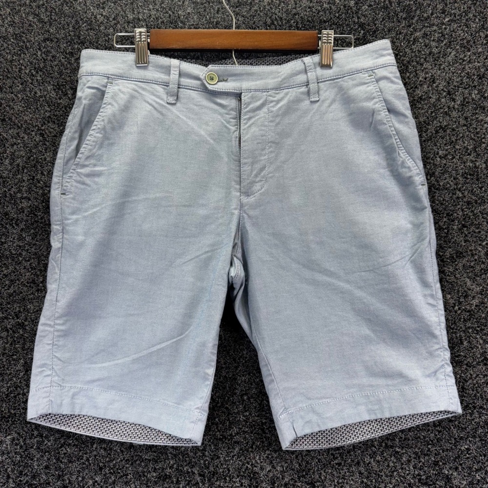 Ted Baker London Herbosh Mens 32R Light‎ Blue Textured Chino Shorts GS17